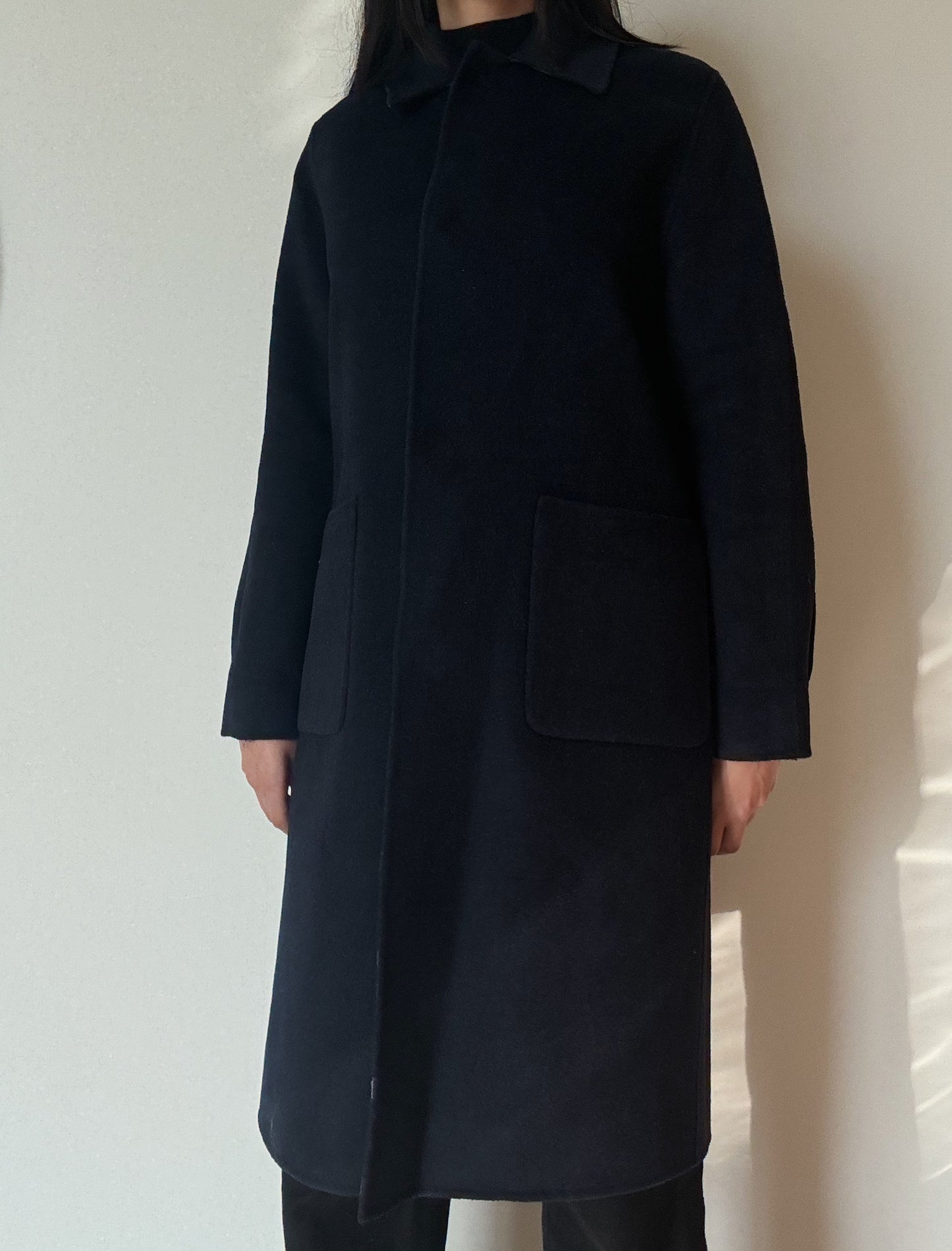 Navy Blue Reversible Coat (Wool-Blend)