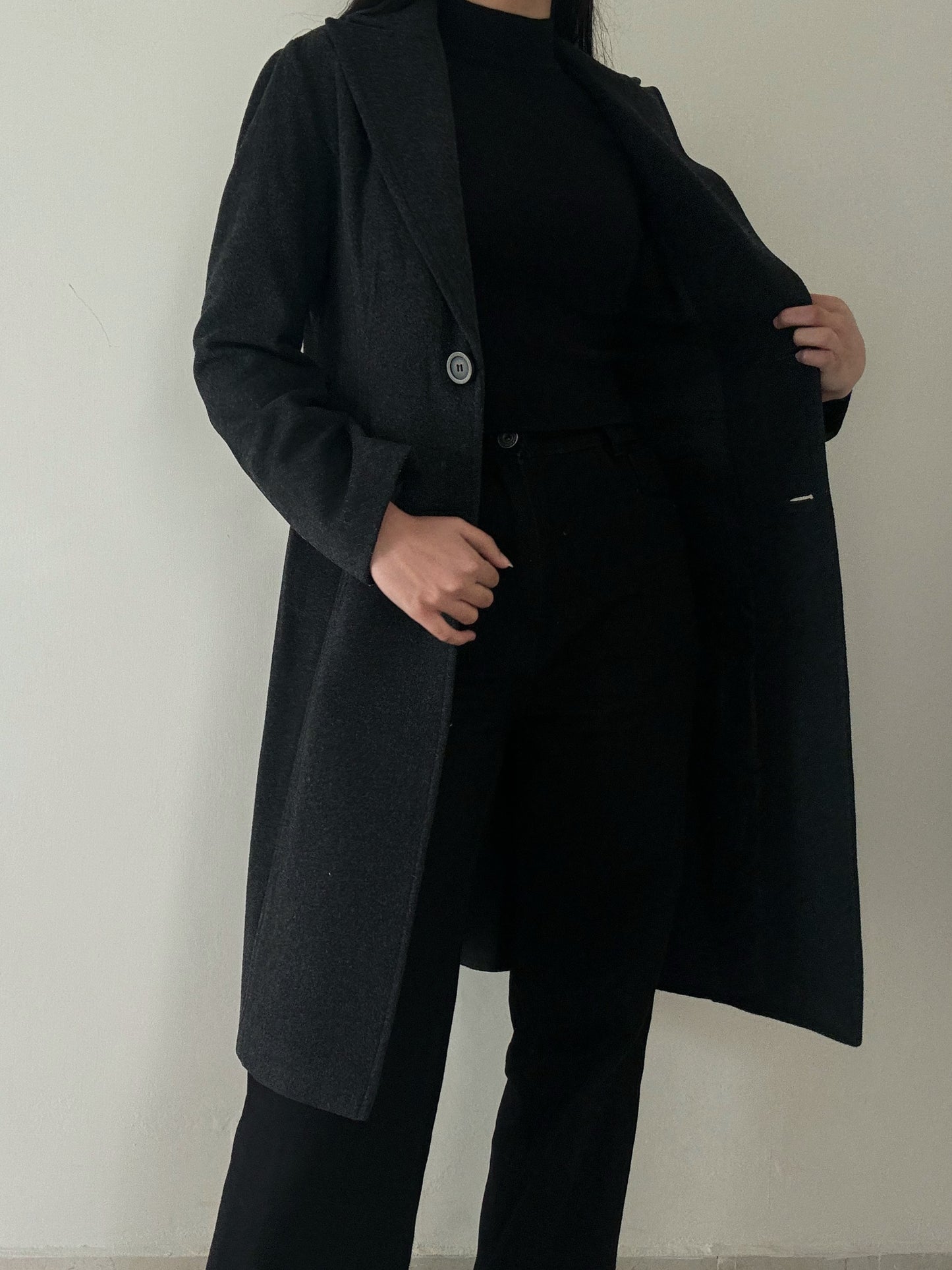Grey Long Coat (65% Wool)