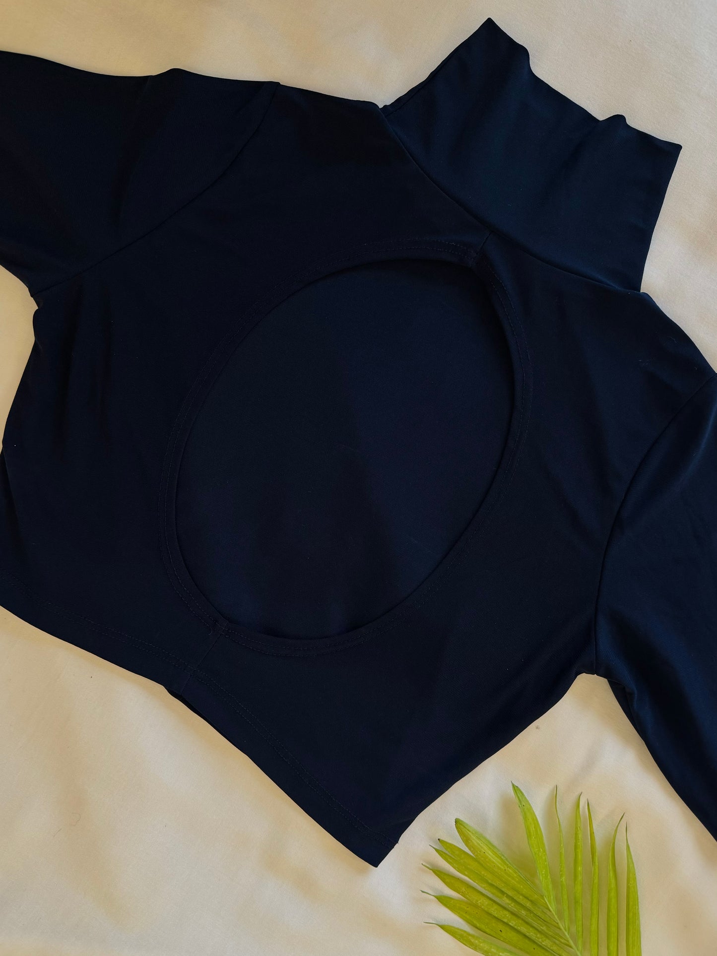 Navy Blue Backless Top