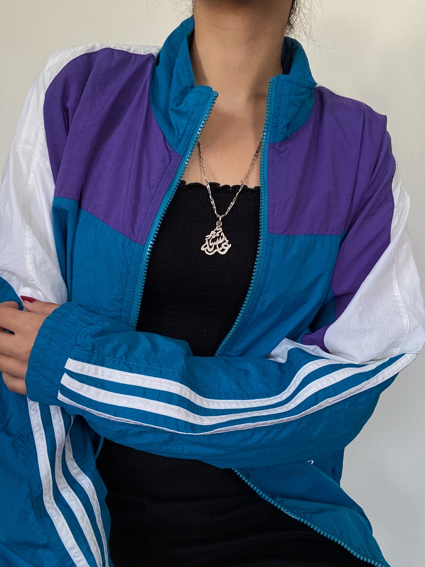 Vintage Adidas Purple & Green Windbreaker