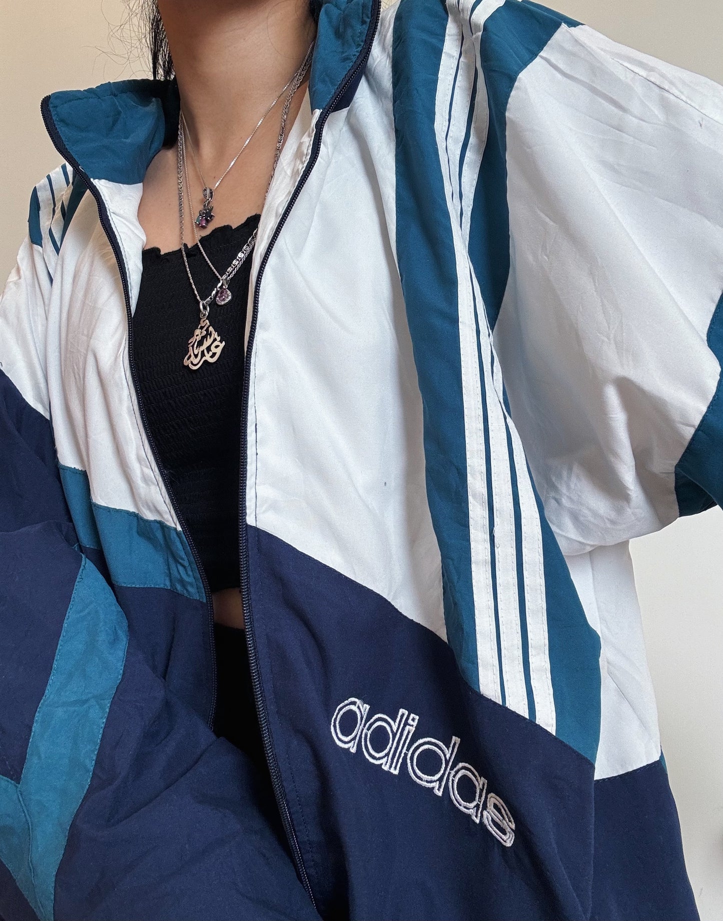 Adidas Vintage White Windbreaker (90s)