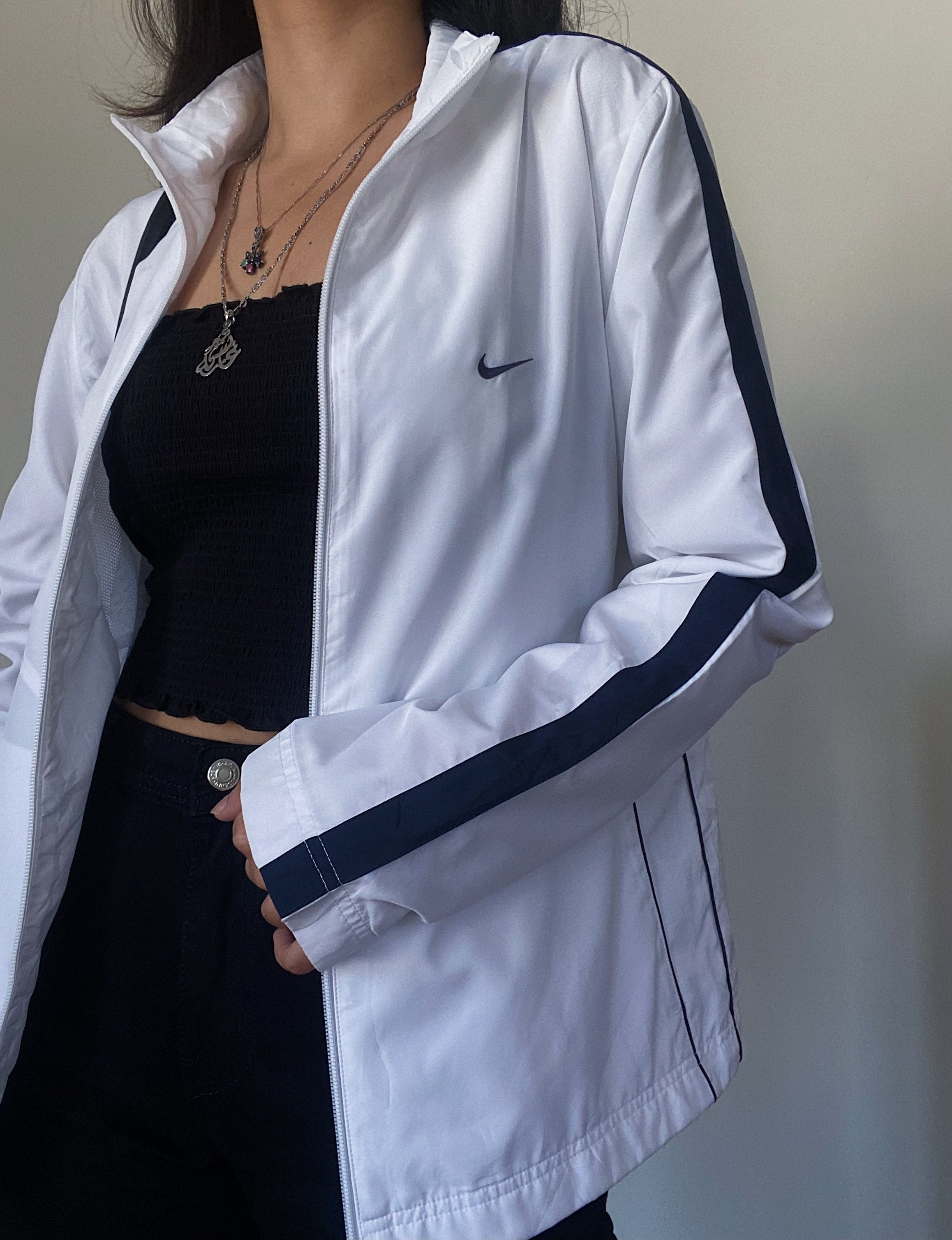 Nike White Windbreaker – Thrifted by Clique
