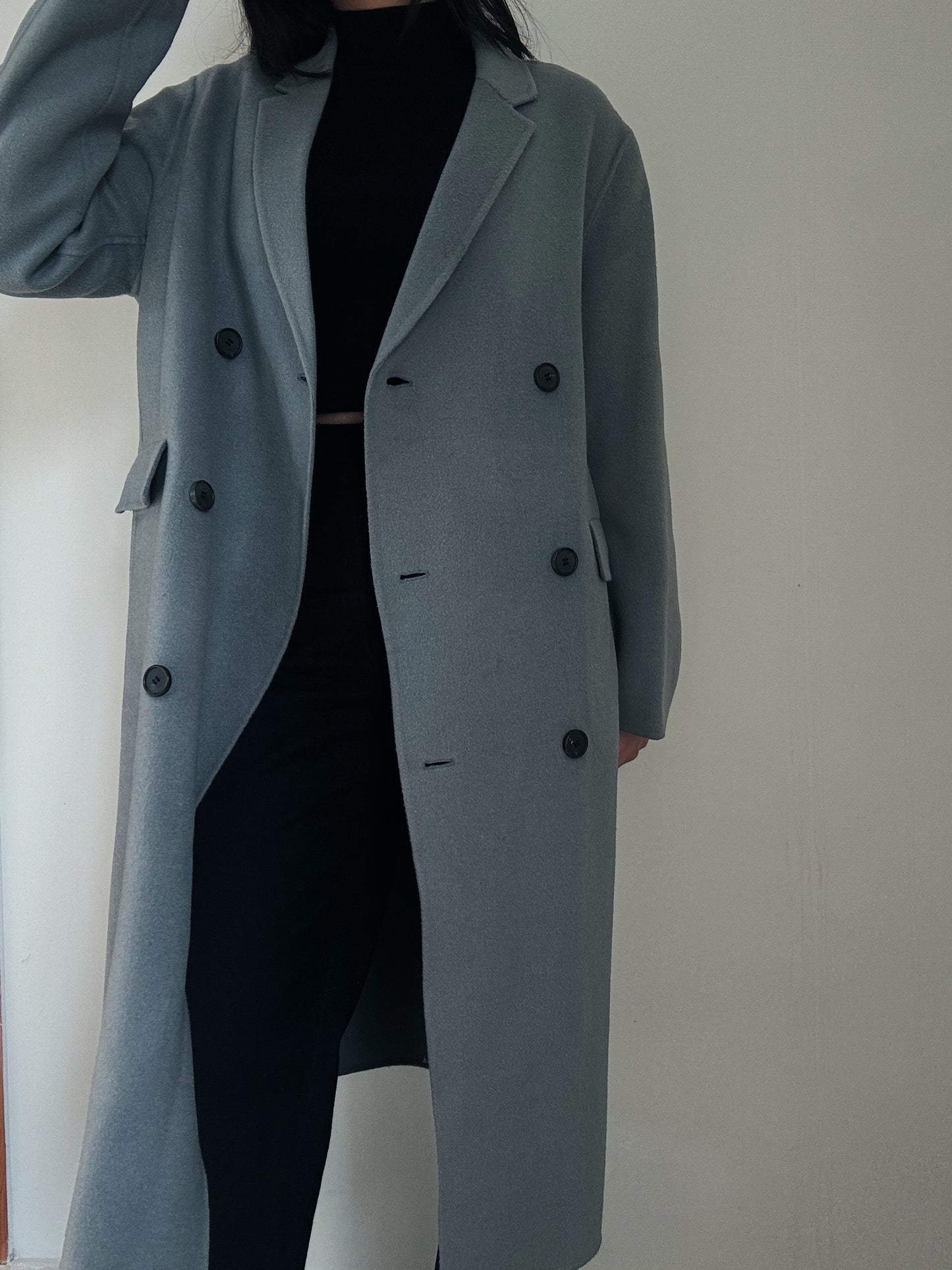 Long Gray Coat (90% Wool)