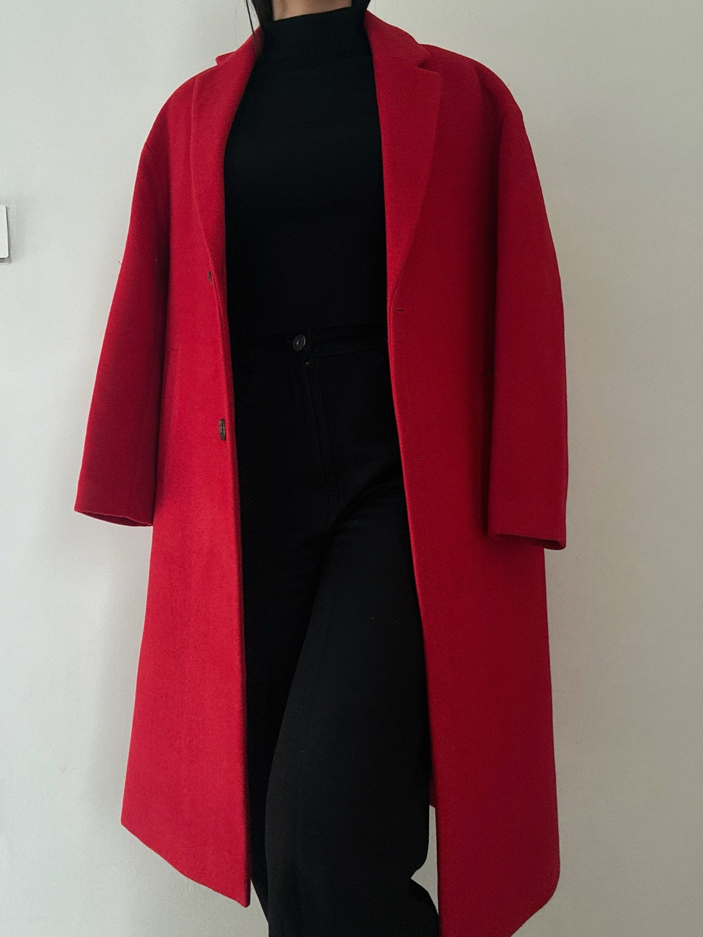 Long Red Coat 47% Wool