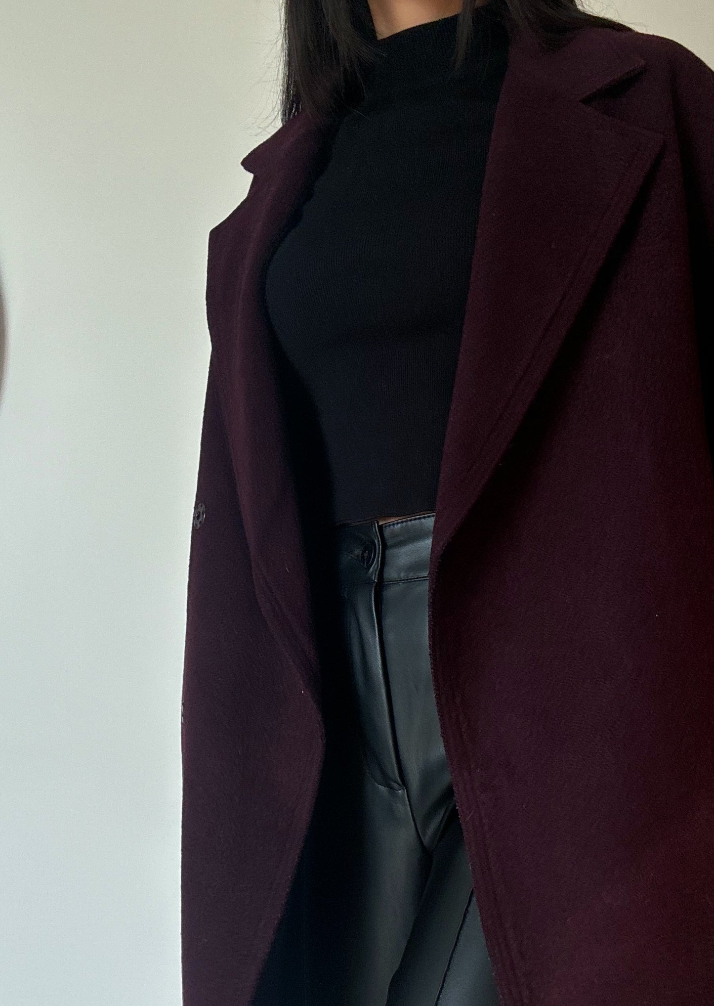 Burgundy Coat (49% Wool)