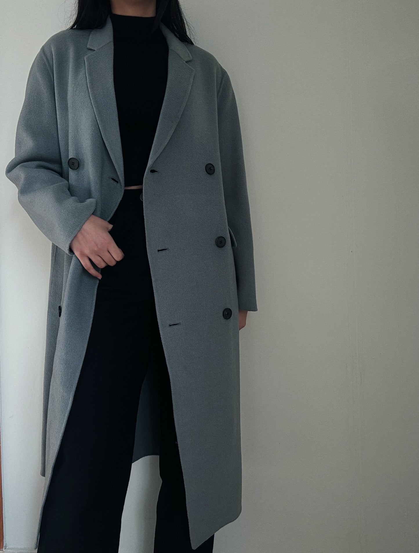 Long Gray Coat (90% Wool)