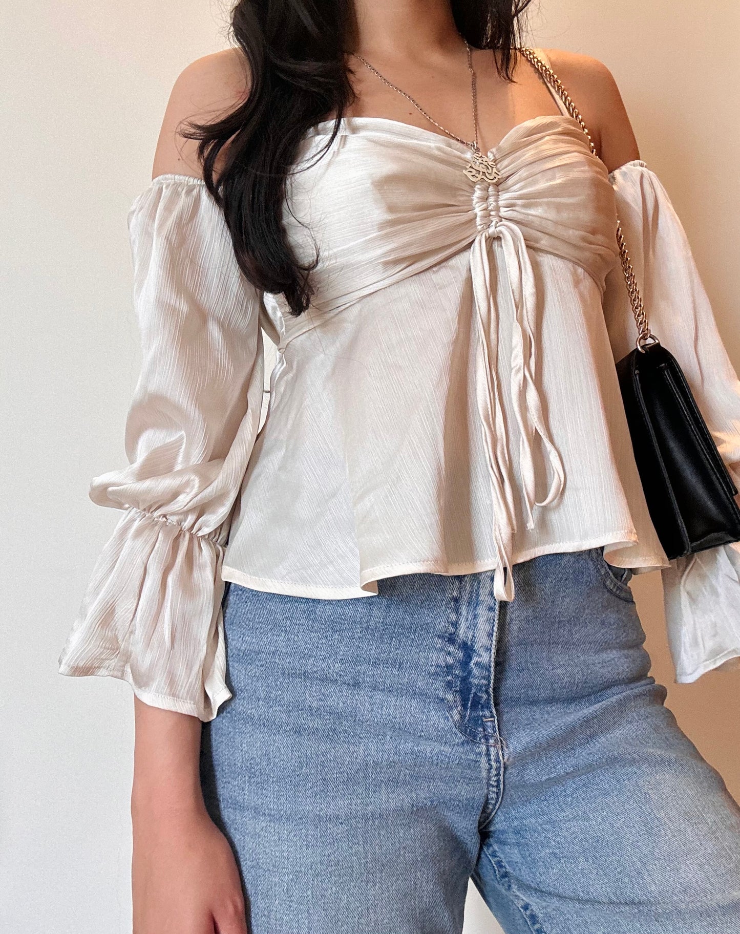 Off The Shoulder Chiffon Top