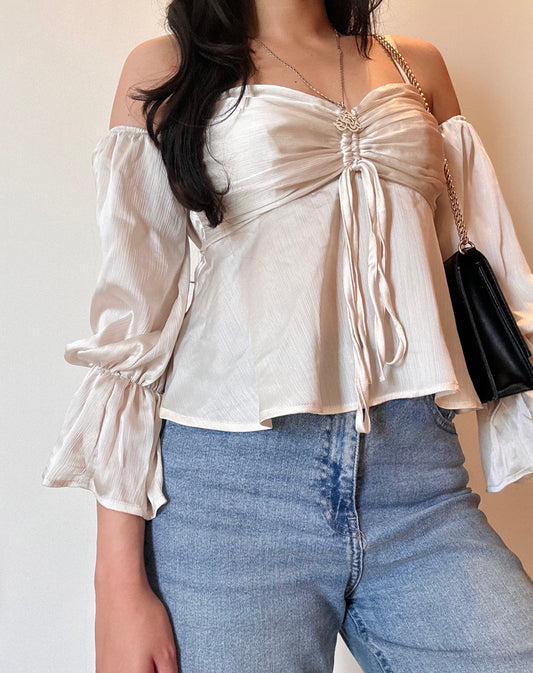 Off The Shoulder Chiffon Top