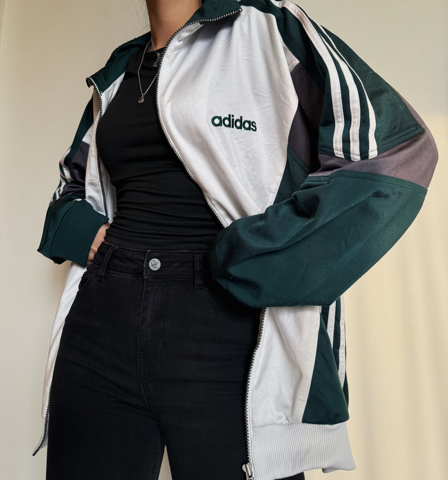 Vintage Adidas Green Windbreaker