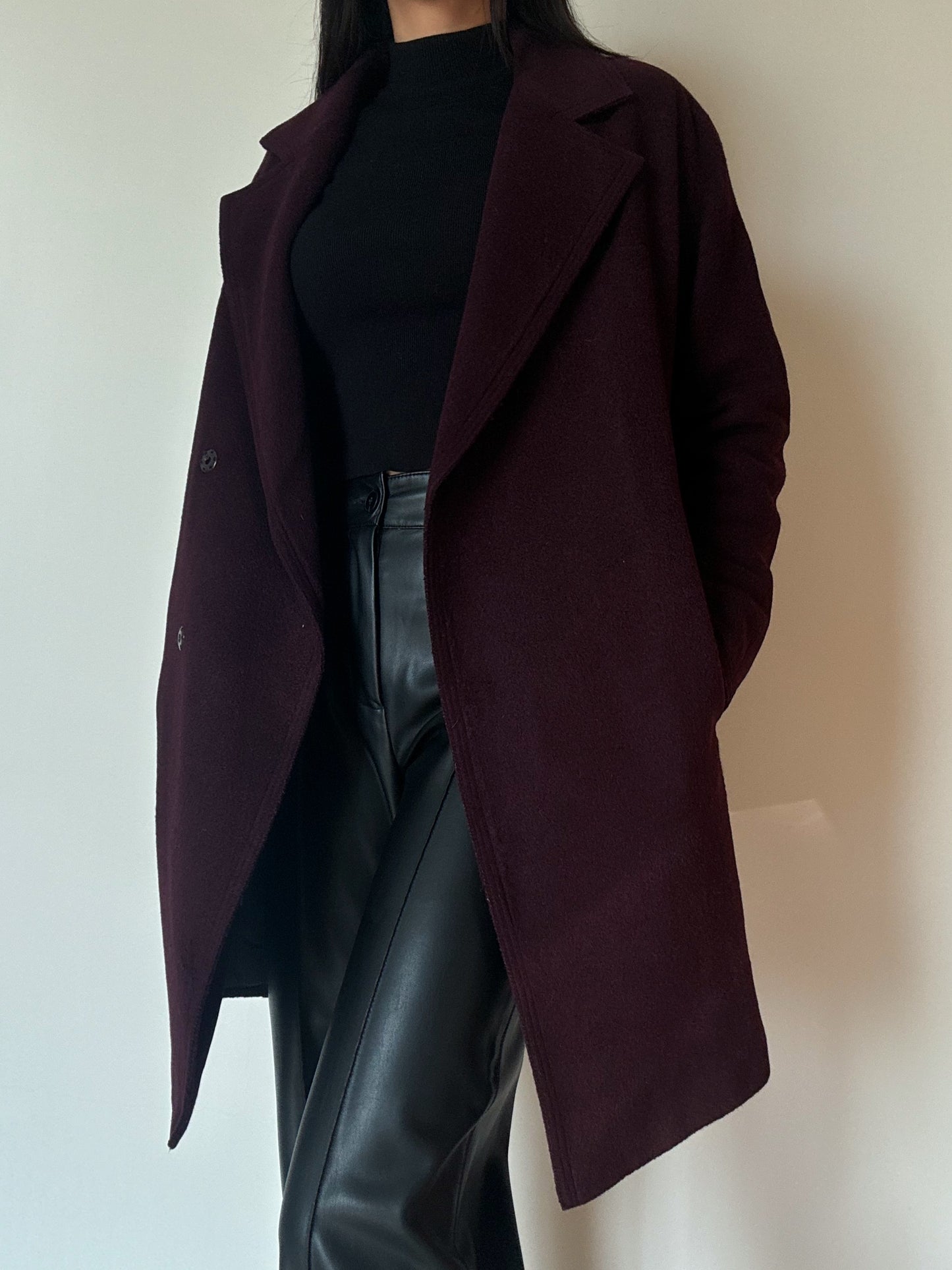 Burgundy Coat (49% Wool)