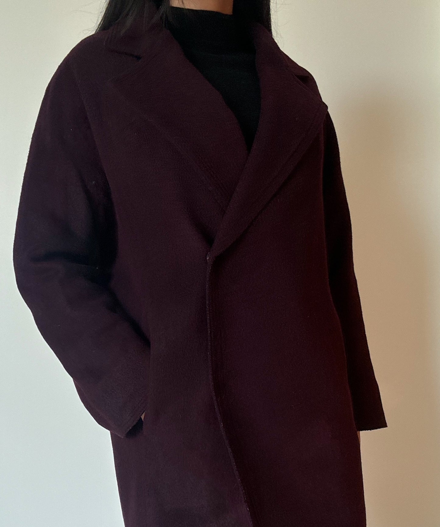 Burgundy Coat (49% Wool)