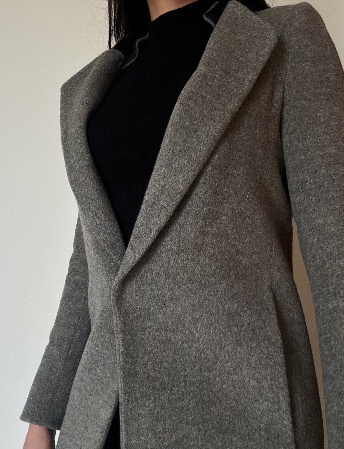 Grey Structured Coat (80% Wool)