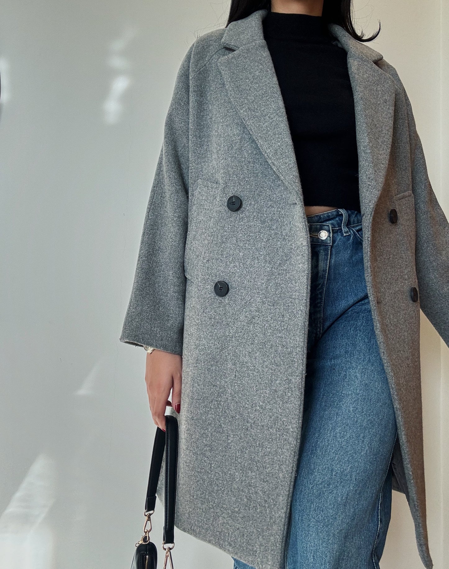 Grey Classic Coat (70% Wool)