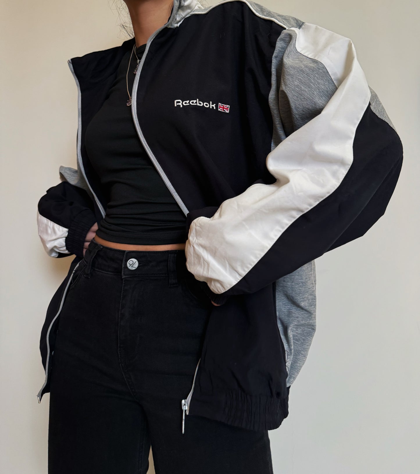 Vintage Reebok Black Windbreaker