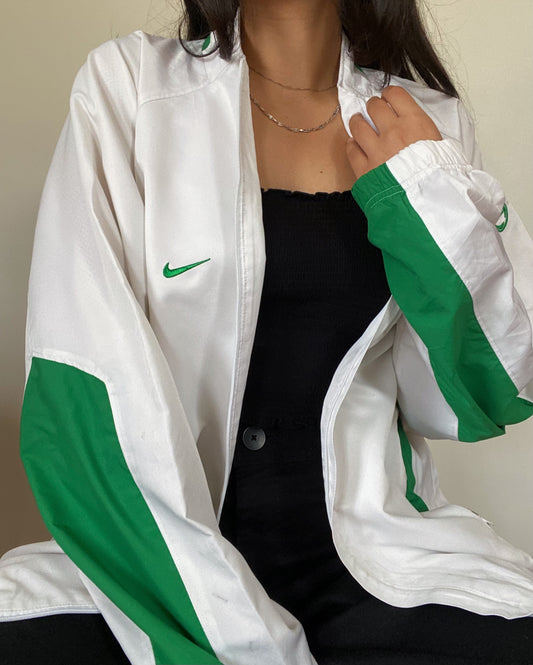 Nike White & Green Windbreaker