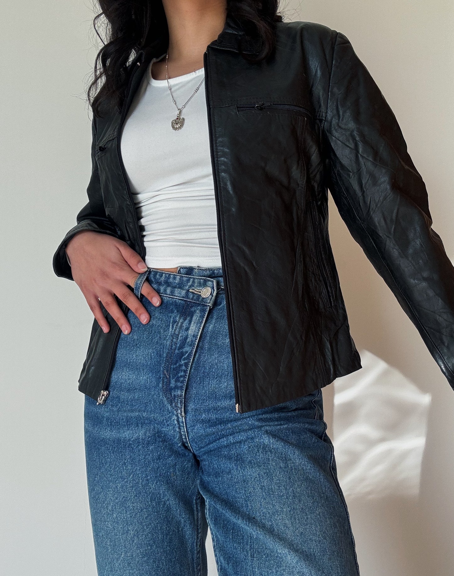 Black Leather Jacket (faux leather)