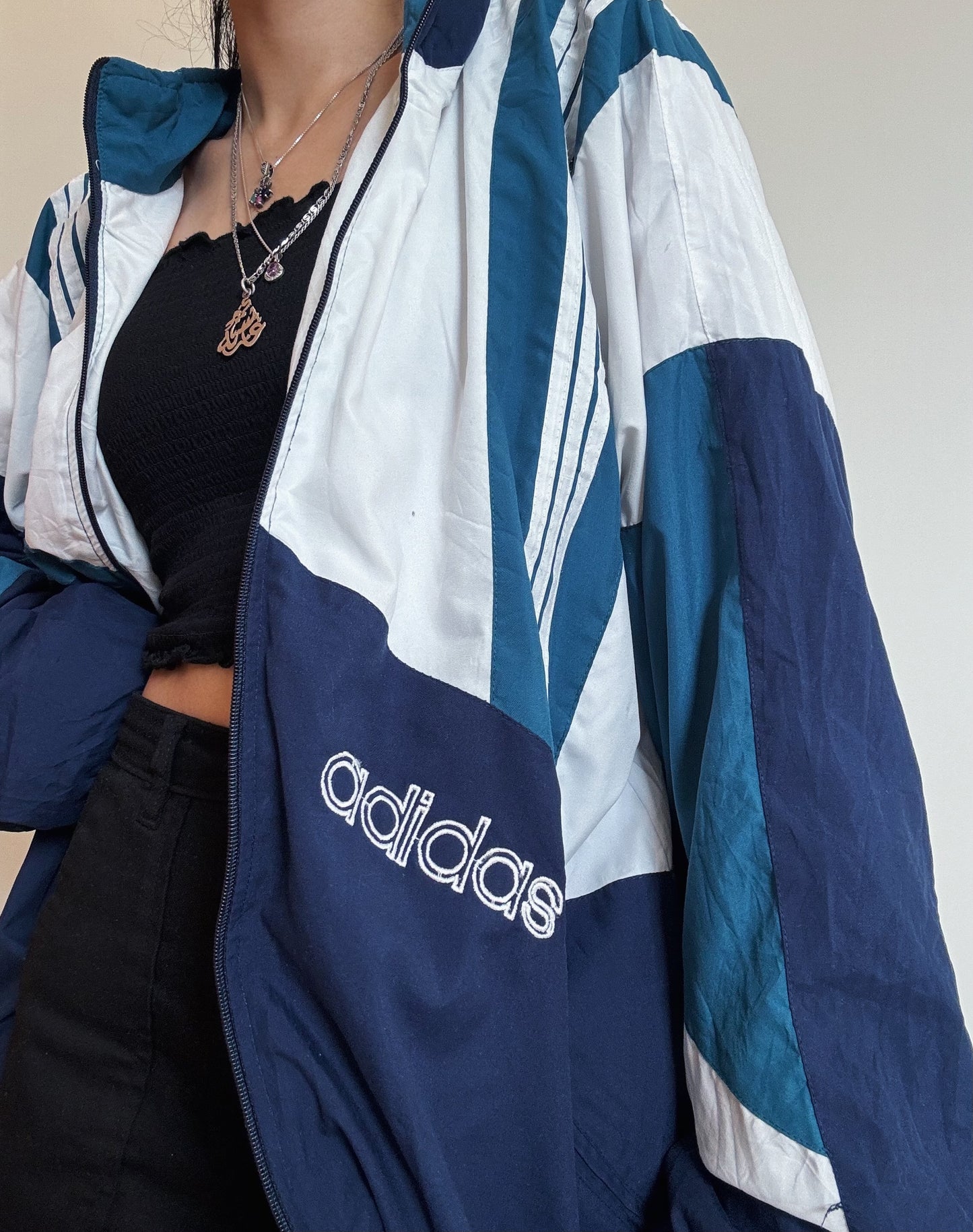 Adidas Vintage White Windbreaker (90s)