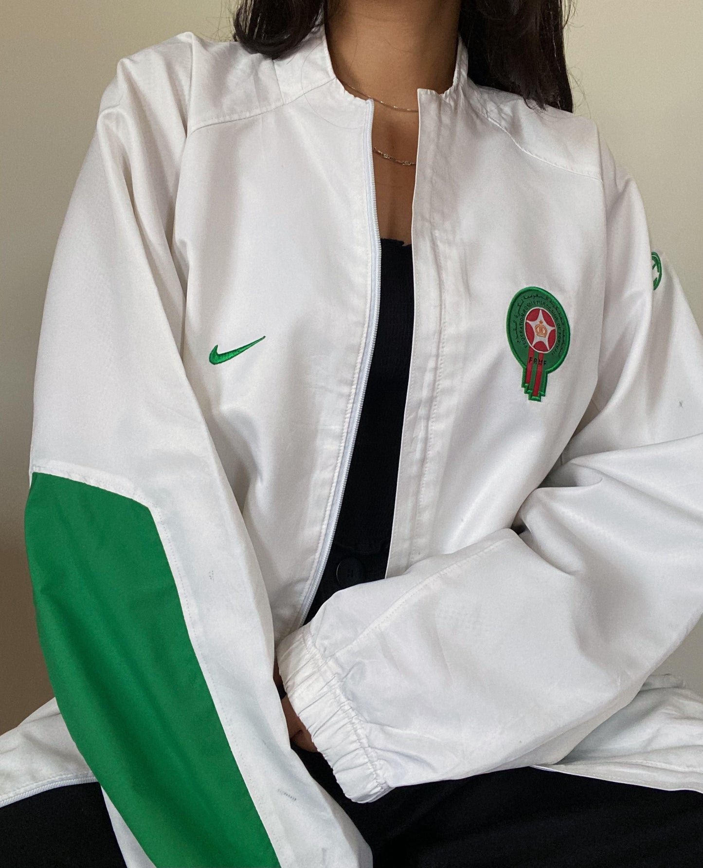 Nike White & Green Windbreaker