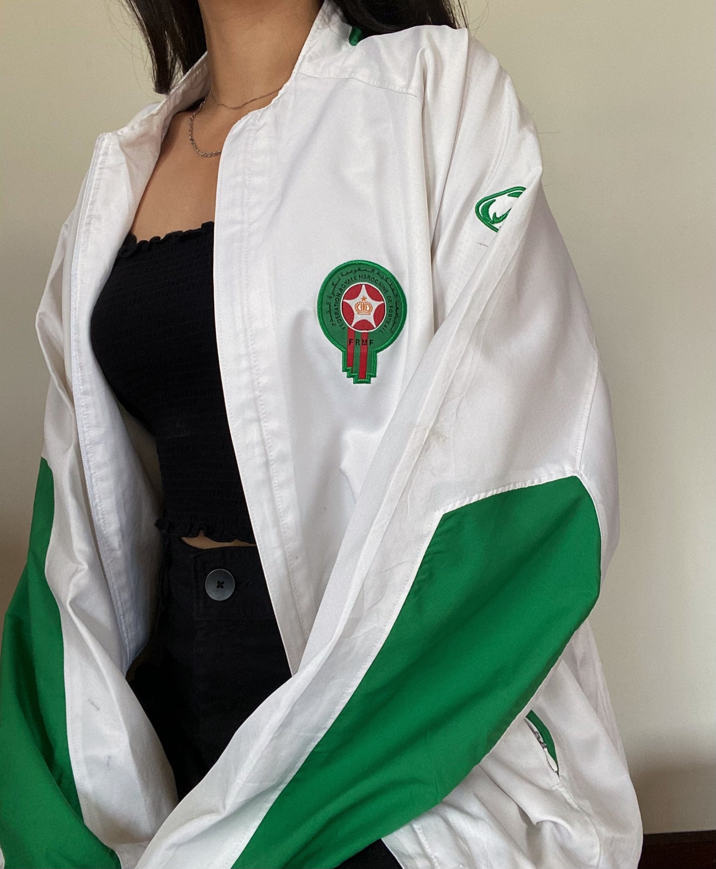 Nike White & Green Windbreaker