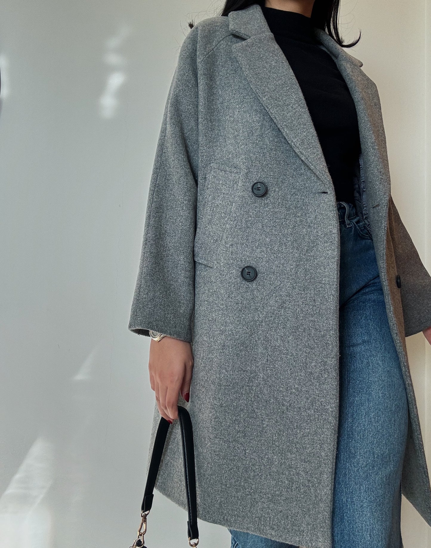 Grey Classic Coat (70% Wool)