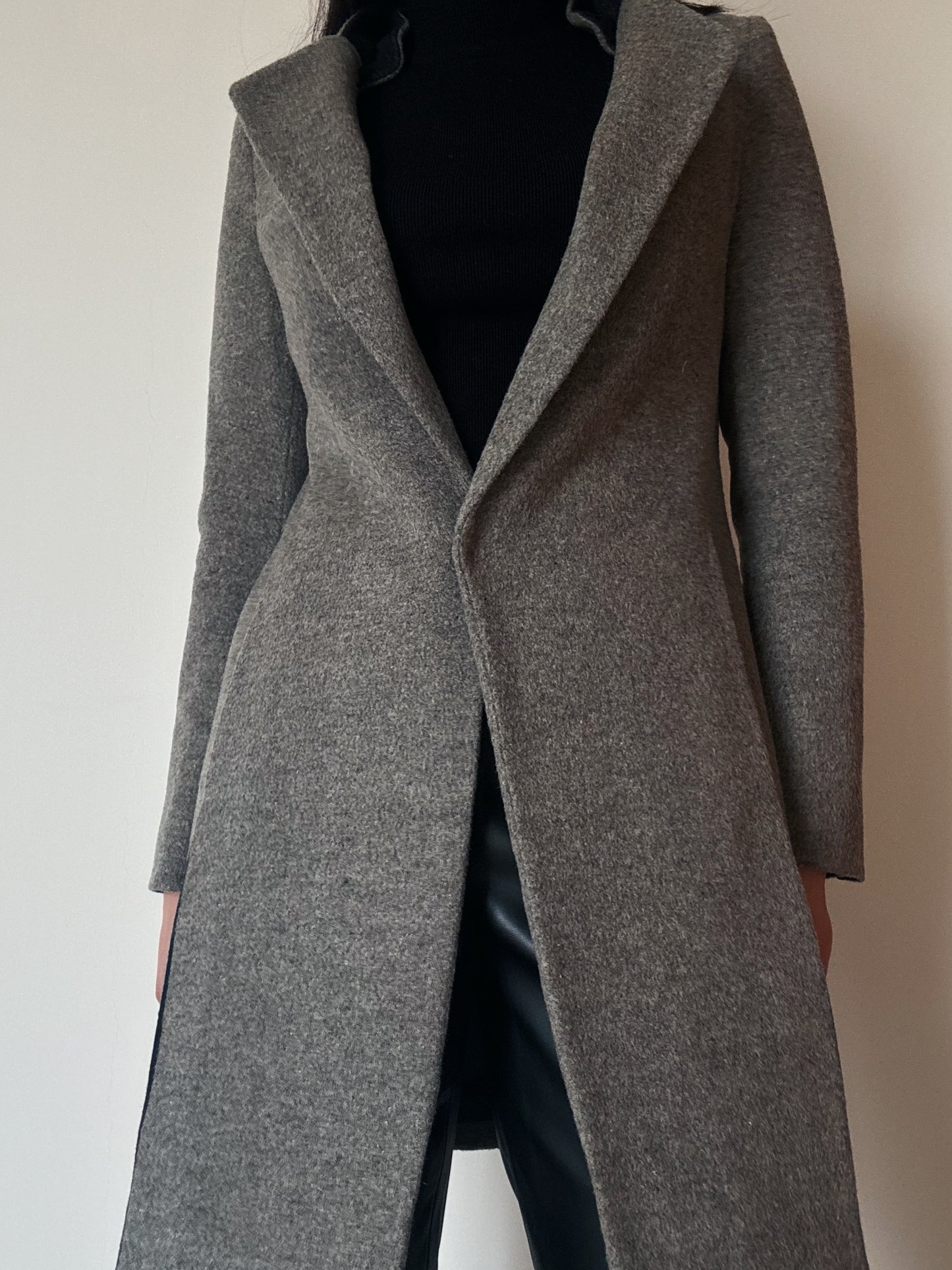 Grey Structured Coat (80% Wool)