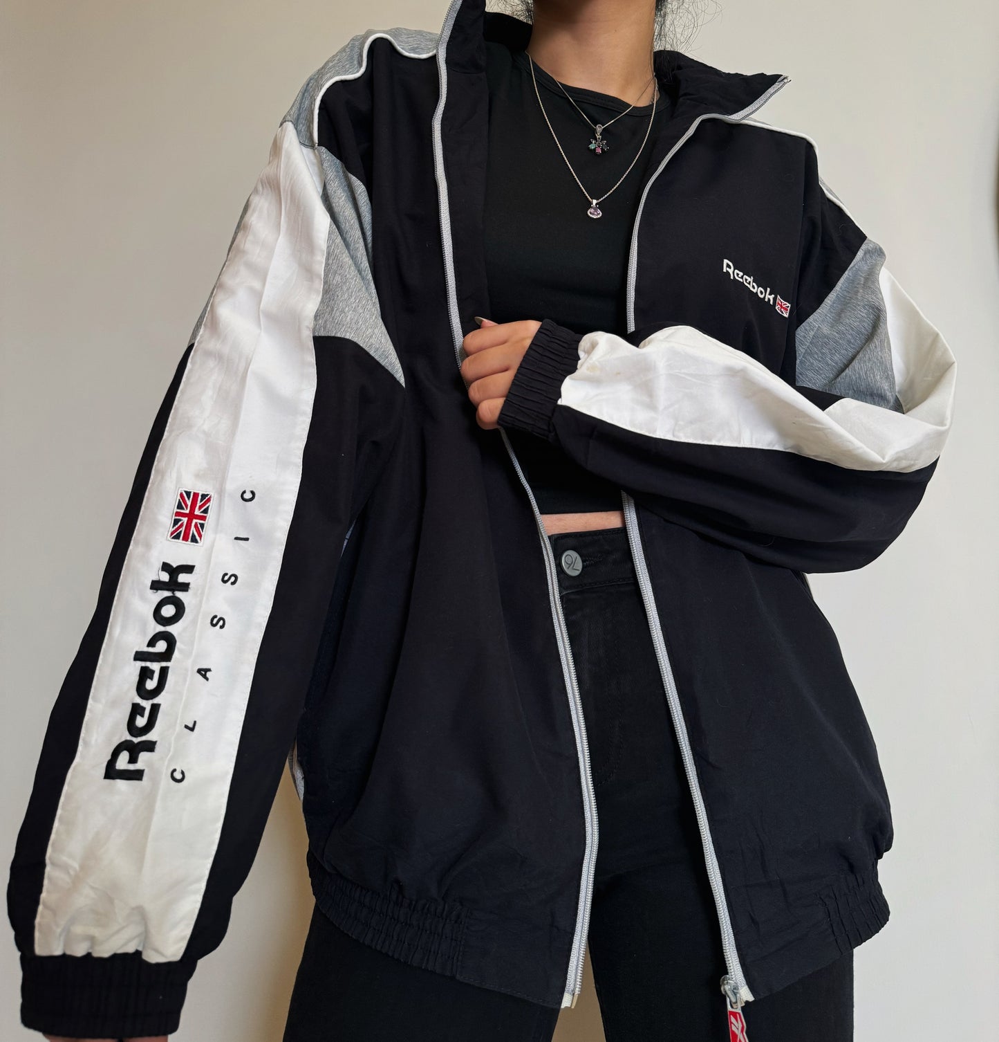 Vintage Reebok Black Windbreaker