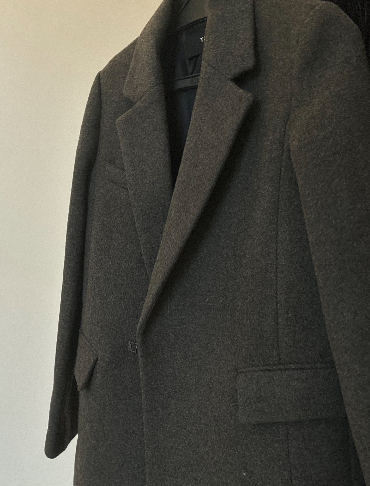 Dark Grey Mid Length Coat (67% Wool)