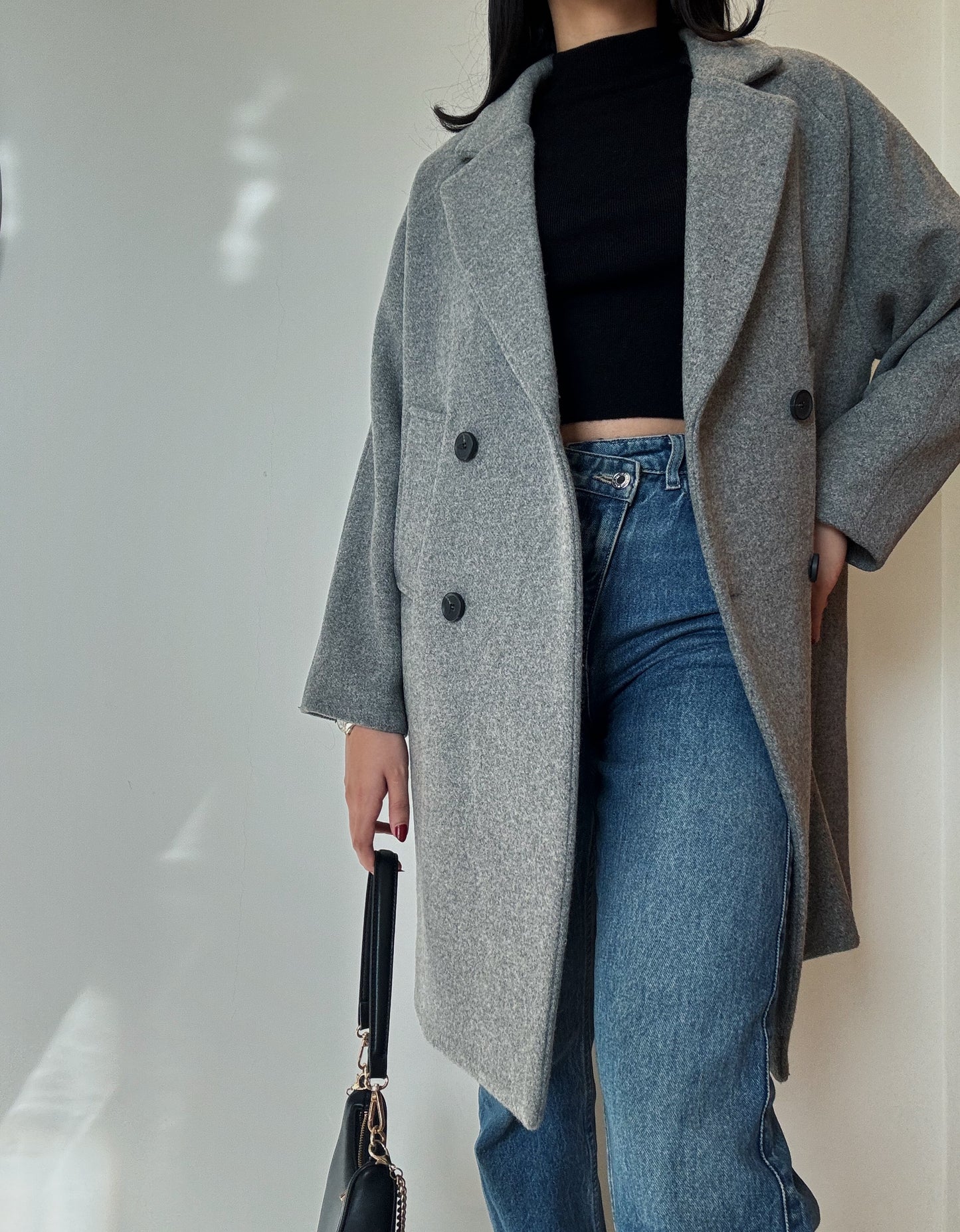 Grey Classic Coat (70% Wool)