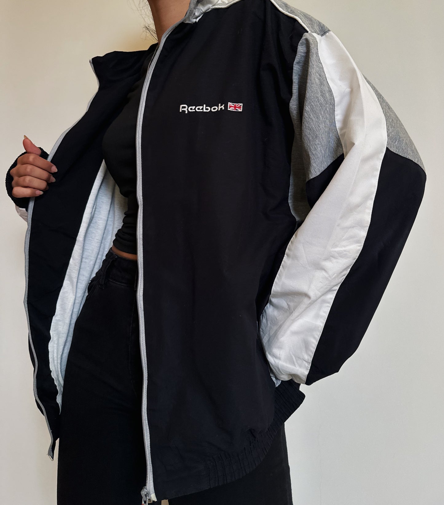 Vintage Reebok Black Windbreaker