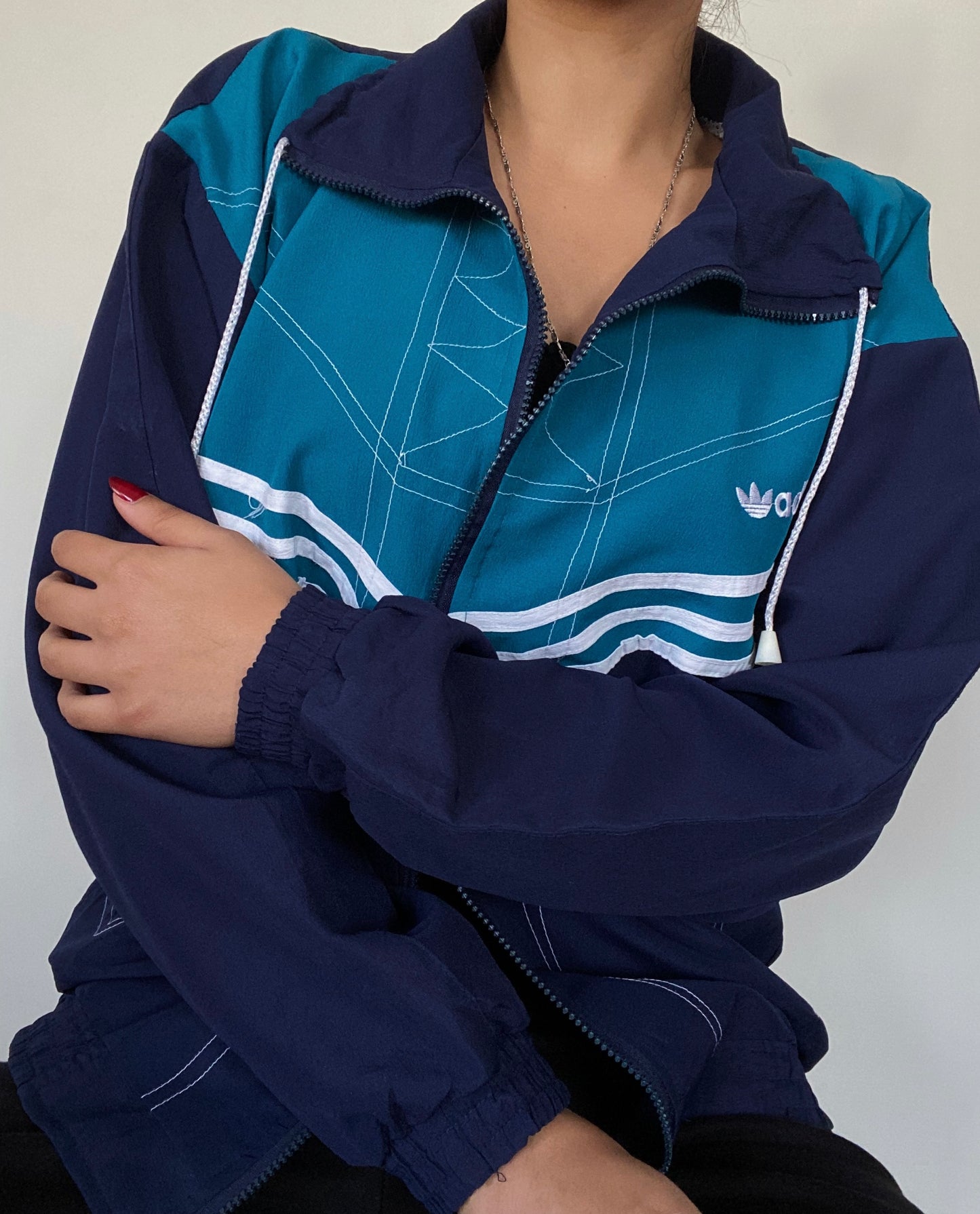 Vintage Adidas Blue Windbreaker