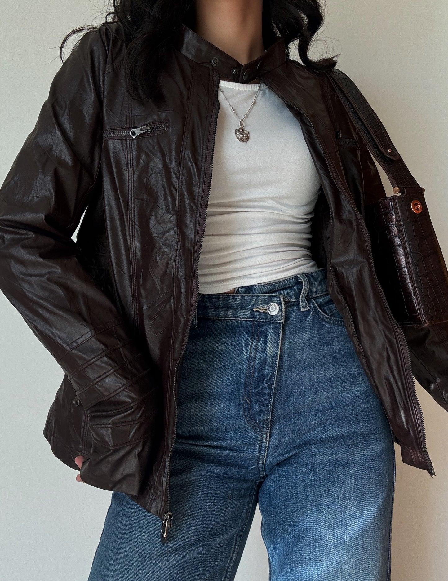 Chocolate Leather Jacket (faux leather)