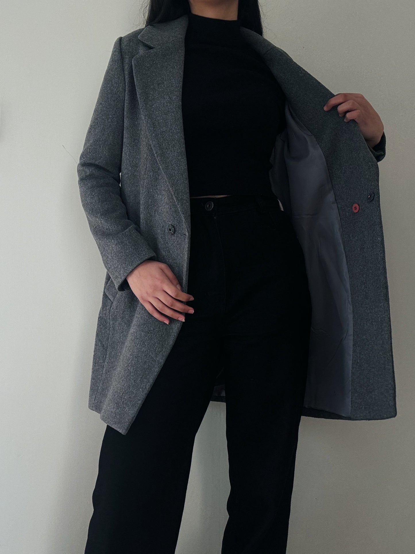 Grey Wool Coat (30% Wool)