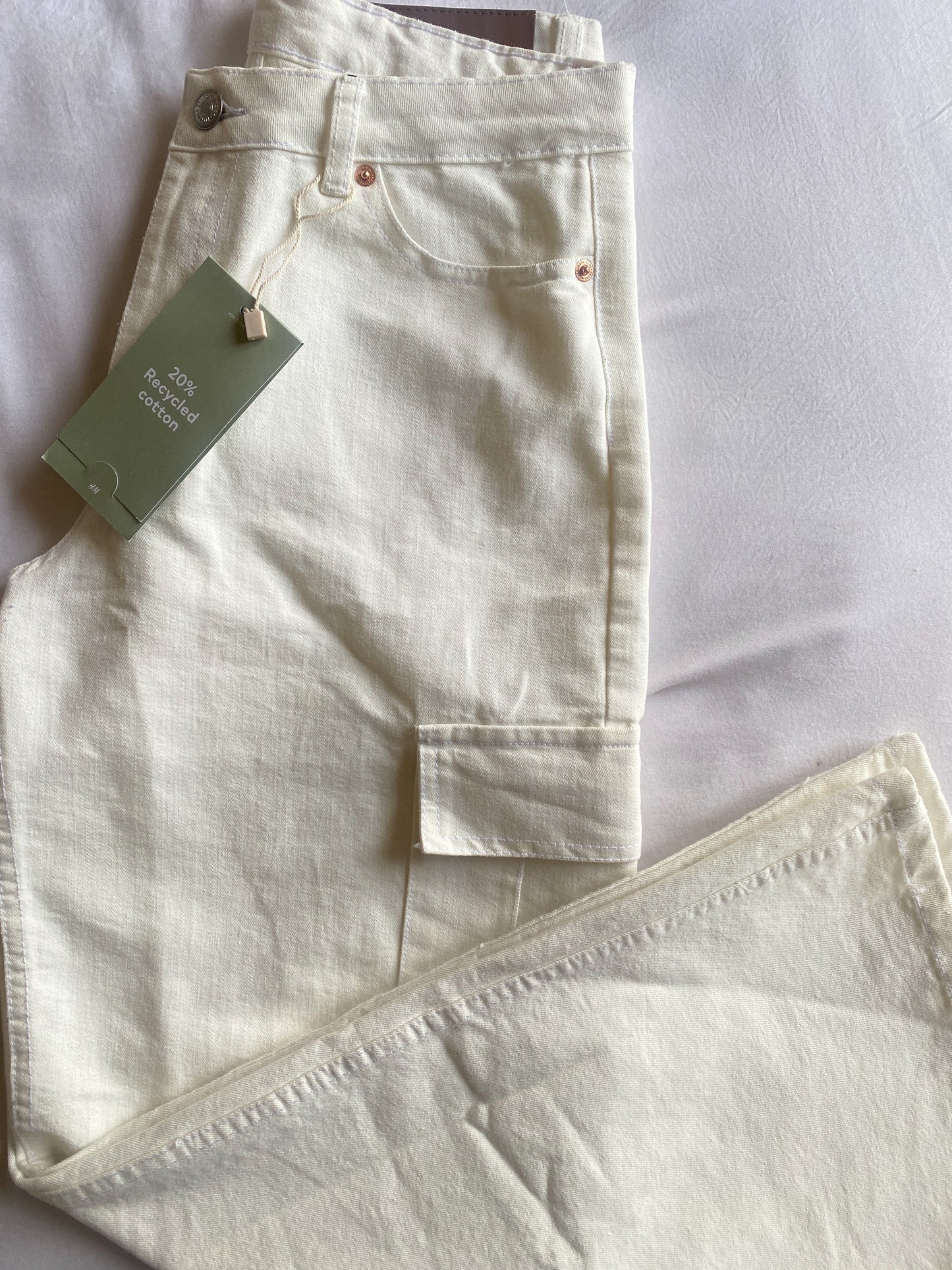 H&M Cream Cargo Pants