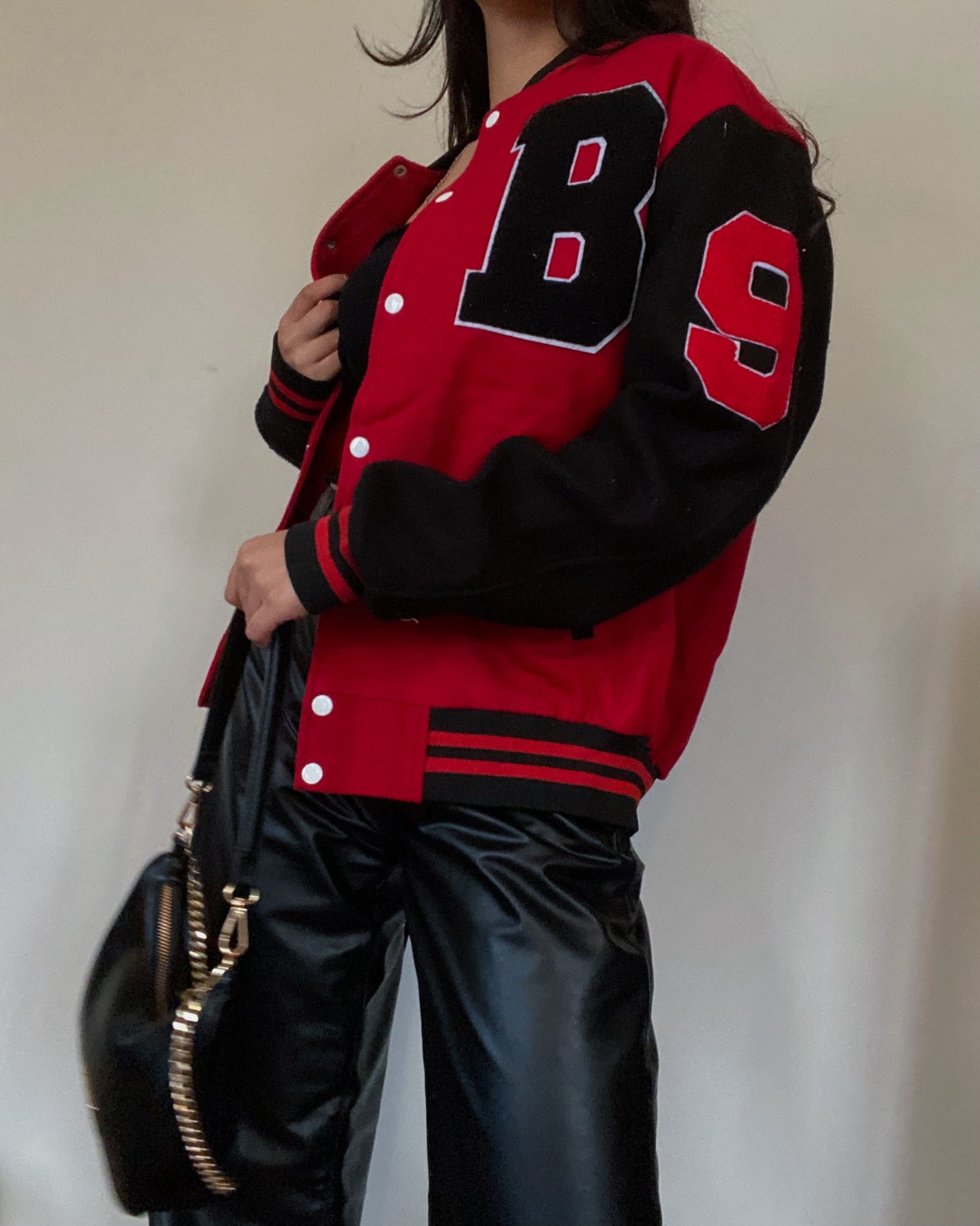 Wool Letterman jacket (Red & Black)