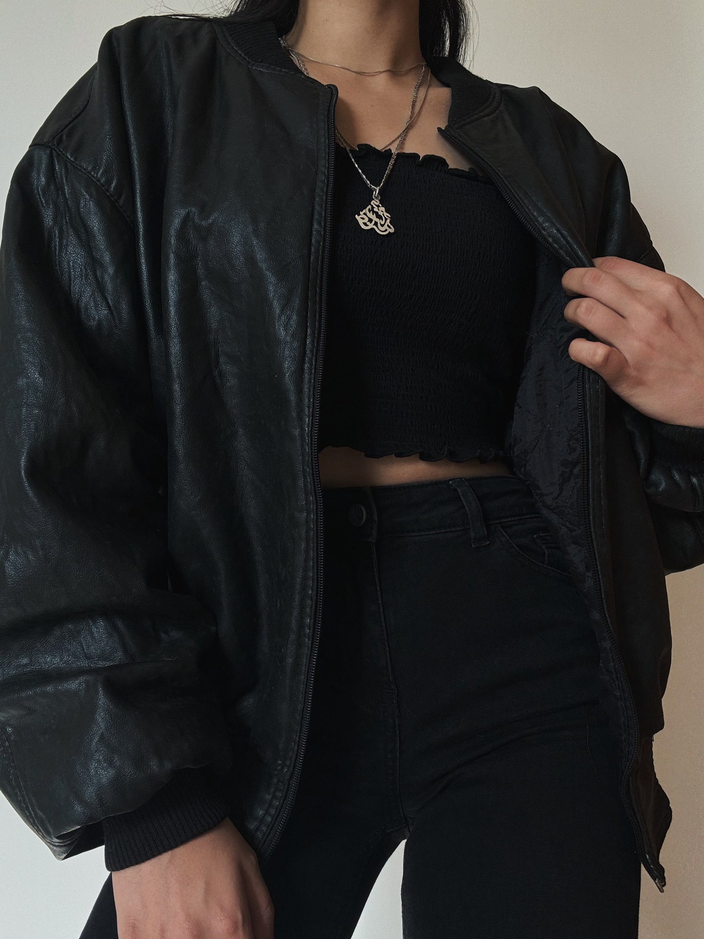 Italian Leather Bomber (faux leather)