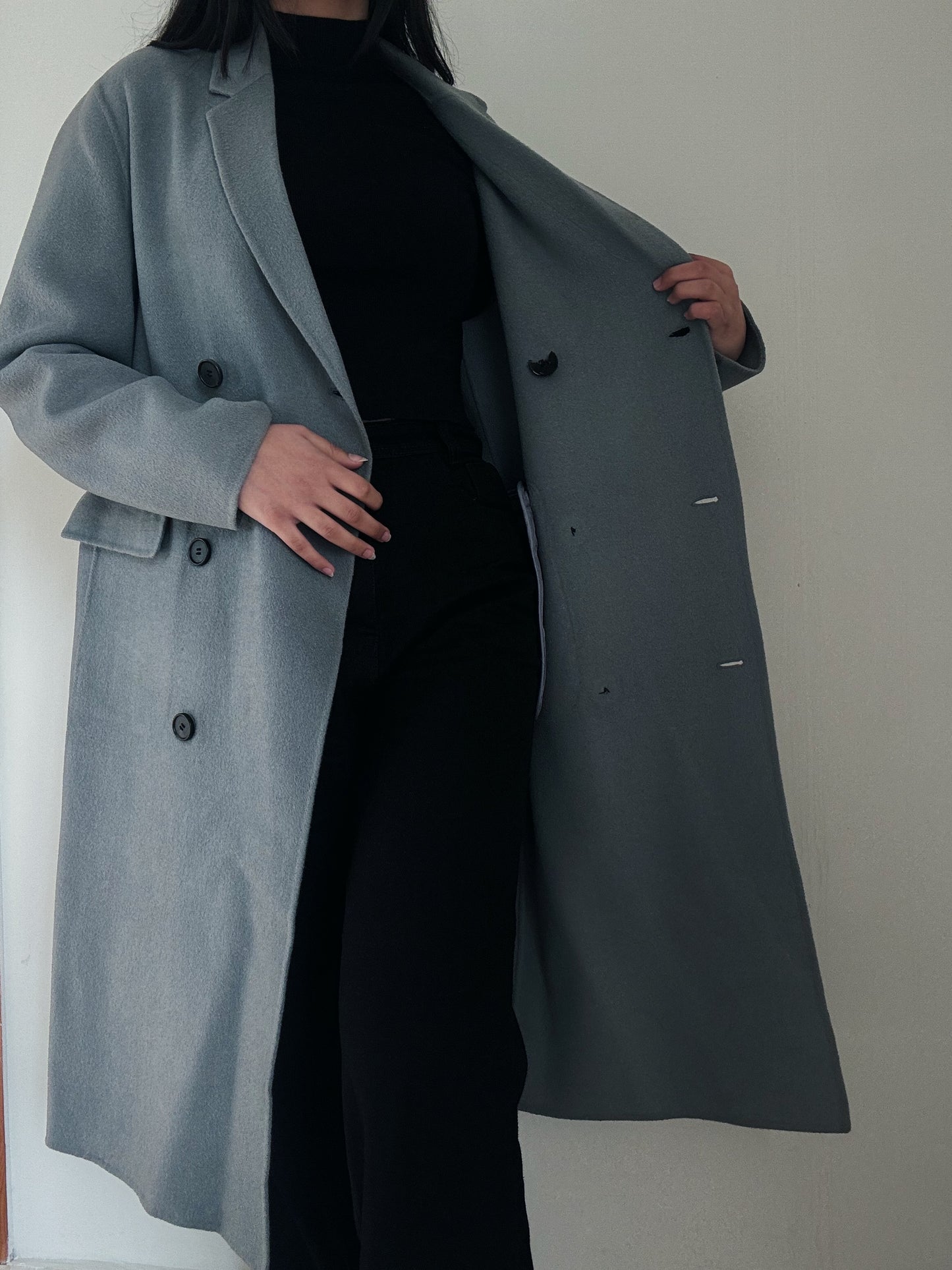 Long Gray Coat (90% Wool)