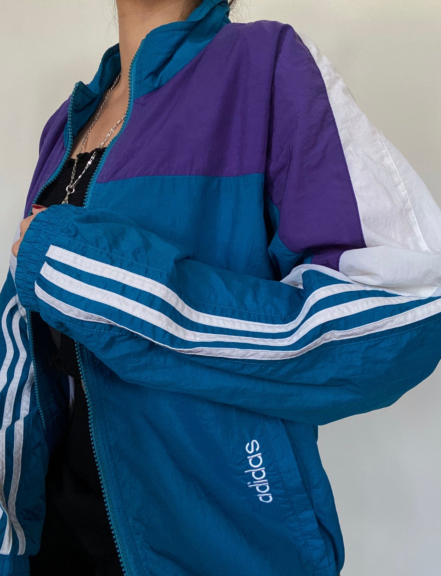 Vintage Adidas Purple & Green Windbreaker