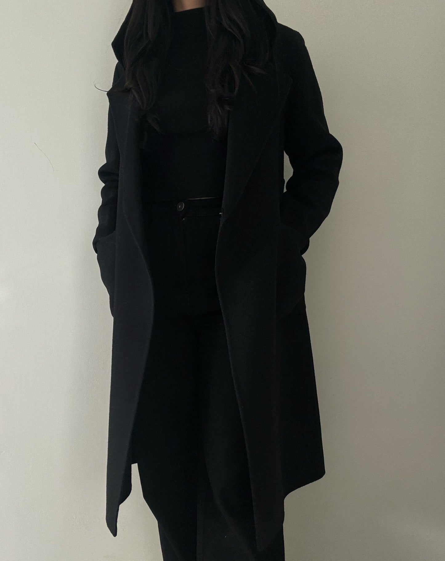 Black Handmade Coat (50% Wool)