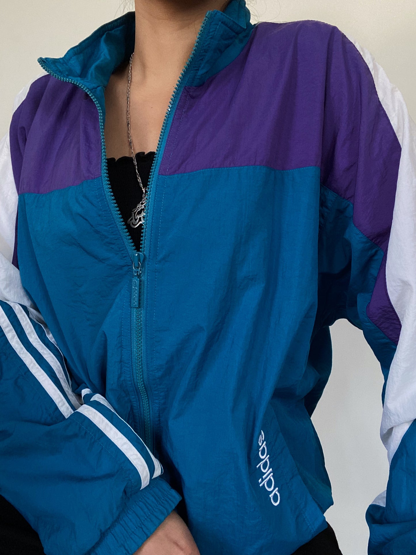 Vintage Adidas Purple & Green Windbreaker