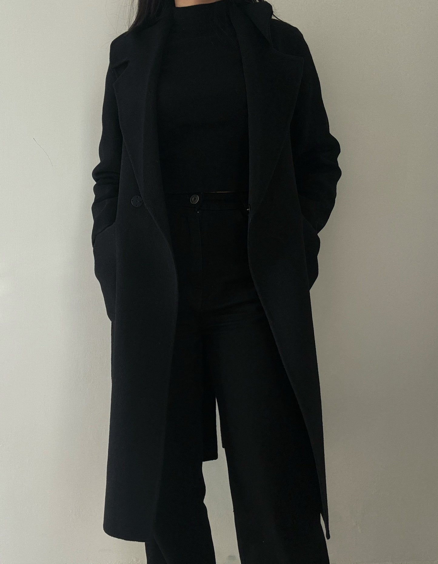 Black Handmade Coat (50% Wool)