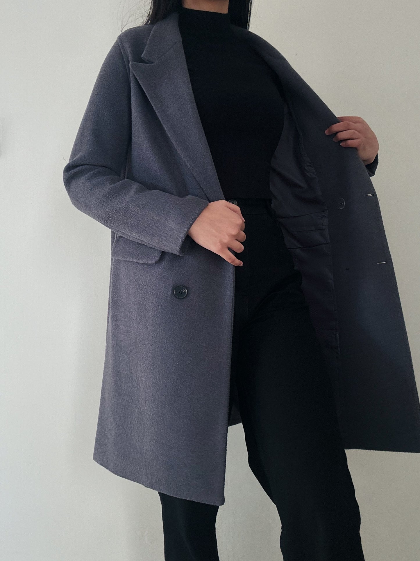 Stone Grey Coat (Wool-blend)