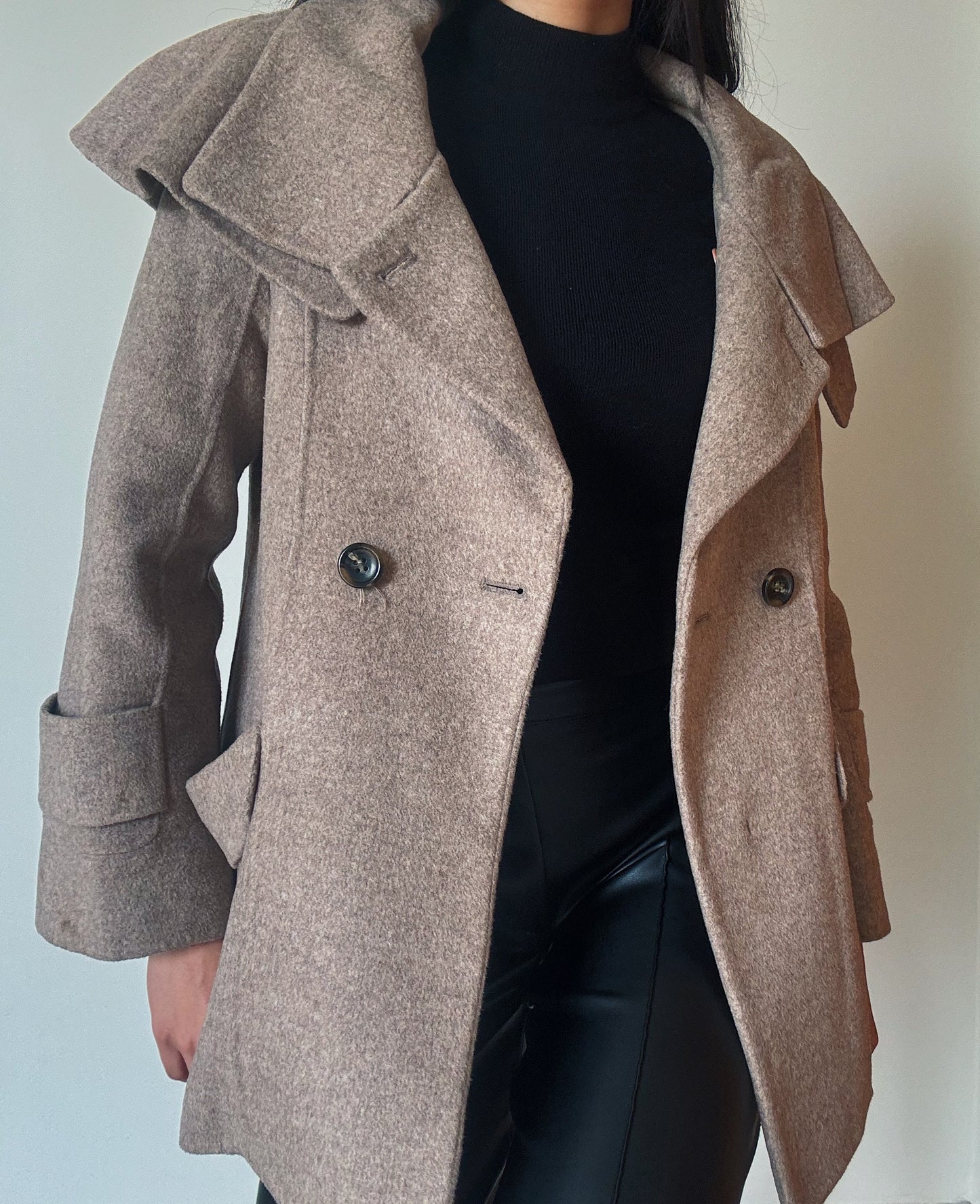 Beige Short Coat (46% Wool)