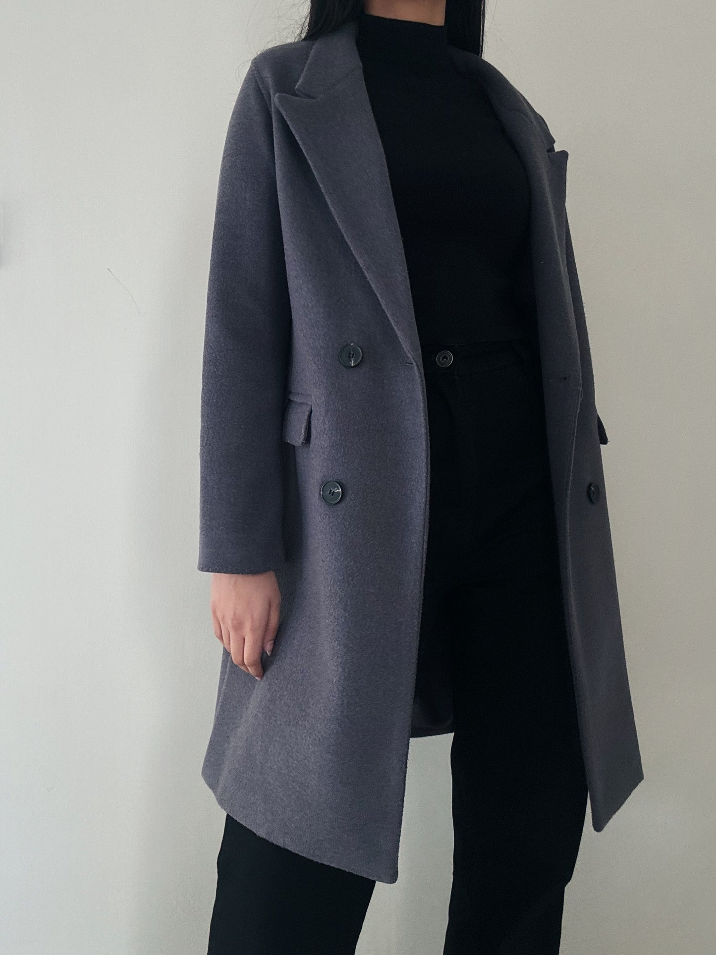 Stone Grey Coat (Wool-blend)