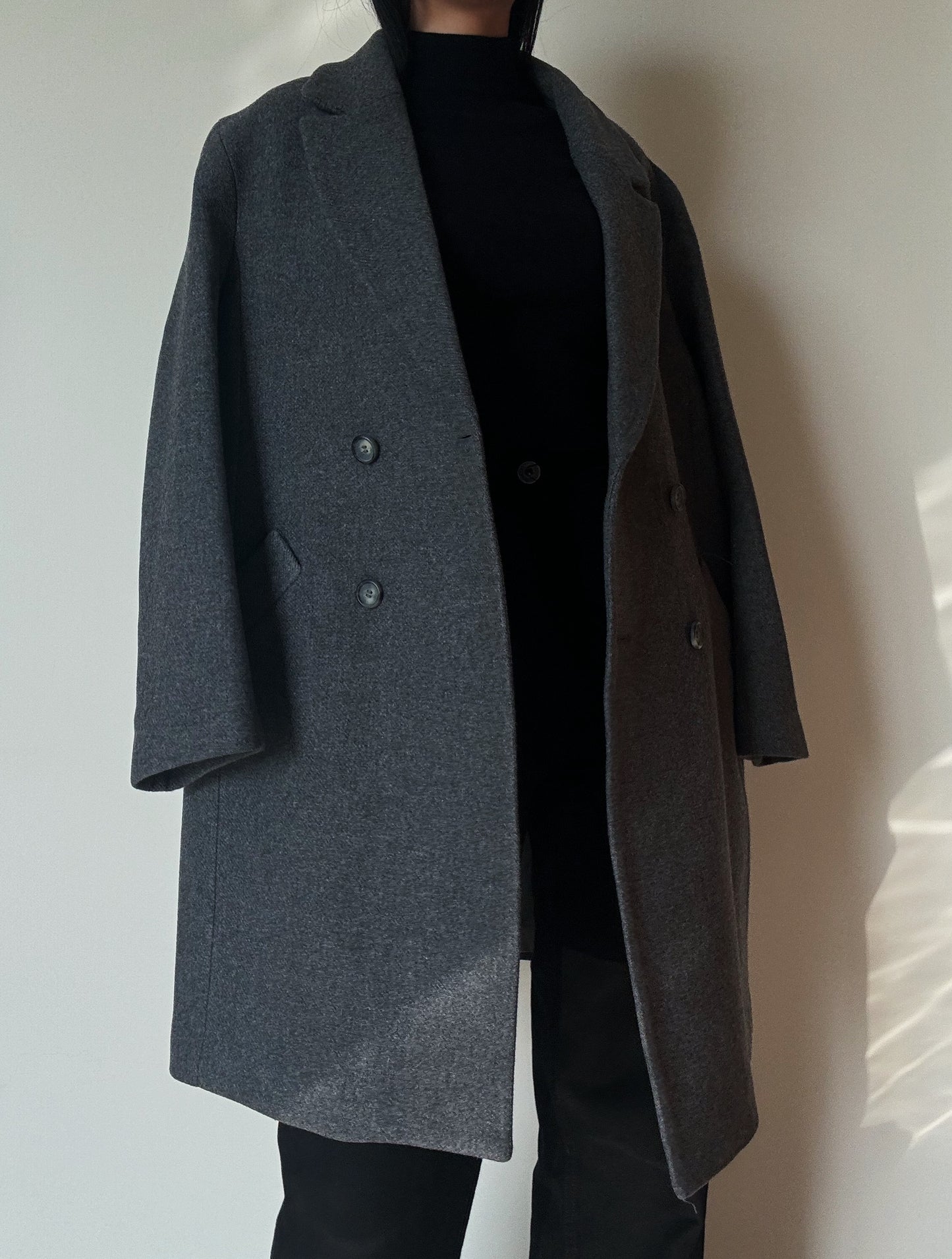 Grey Structured Italian Coat (65% Wool)