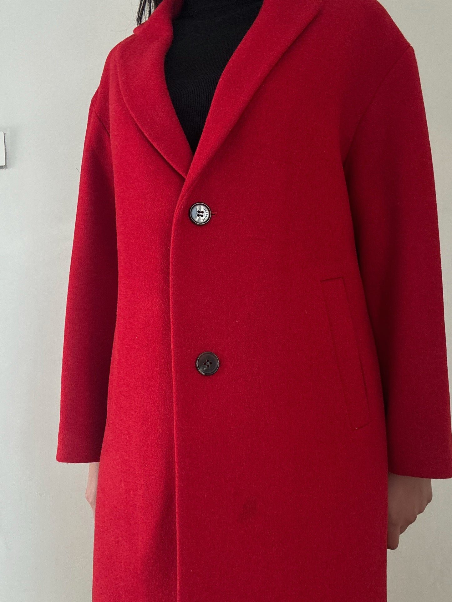 Long Red Coat 47% Wool