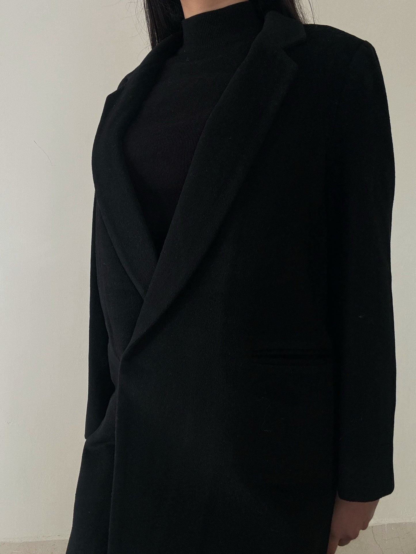 Black Handmade Coat (50% Wool)