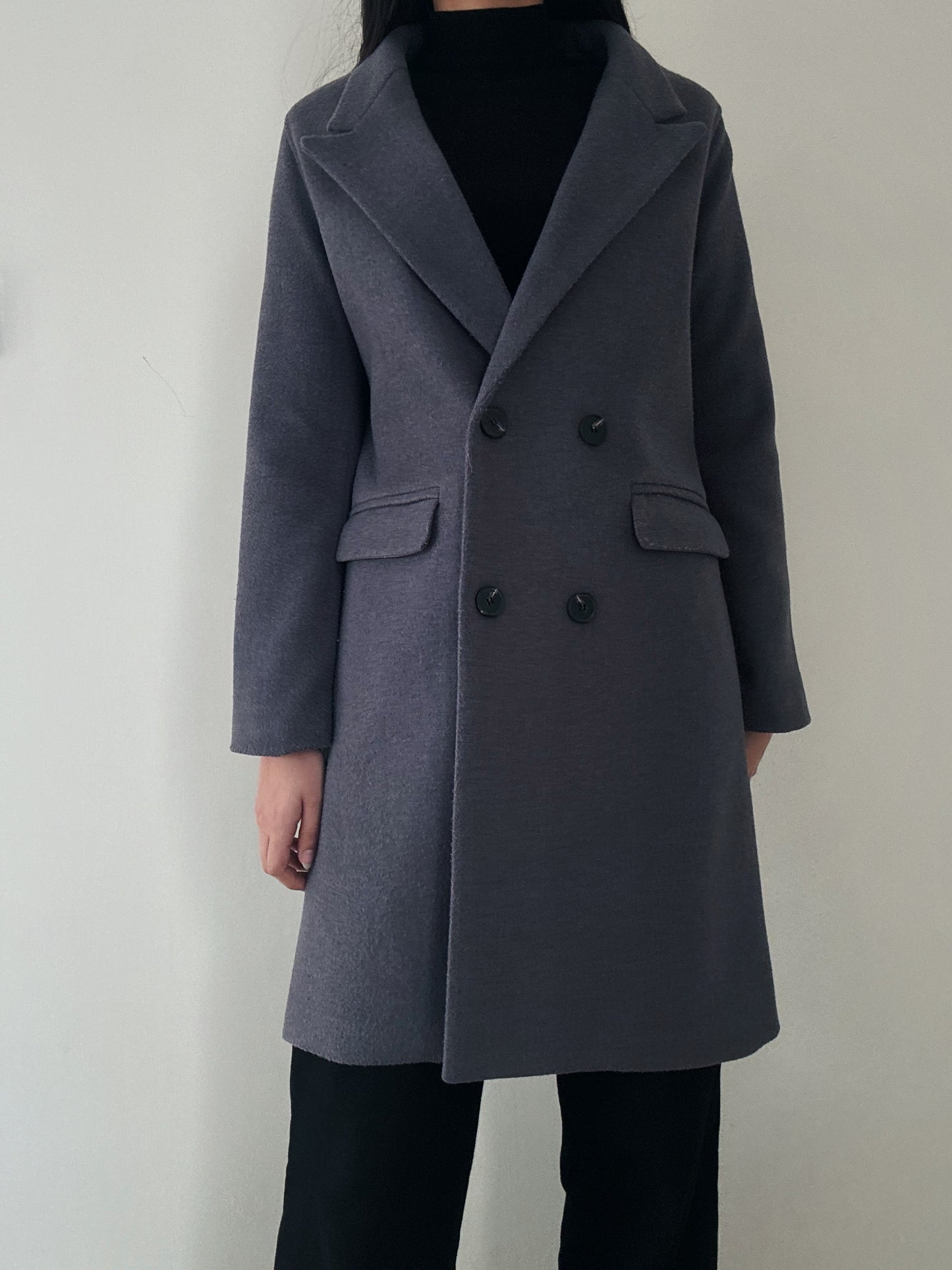 Stone Grey Coat (Wool-blend)