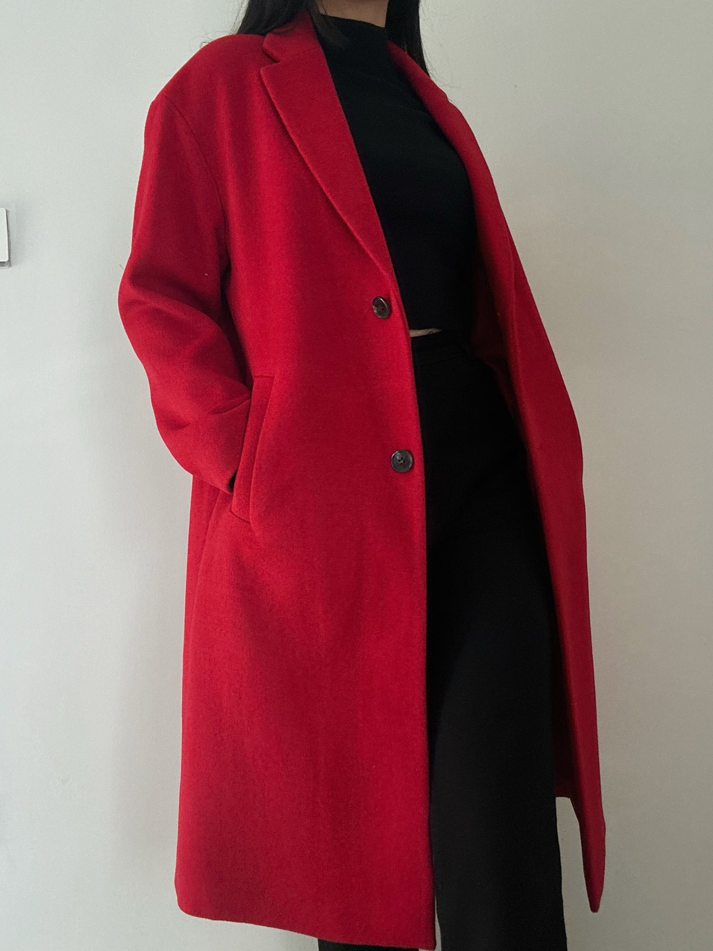 Long Red Coat 47% Wool