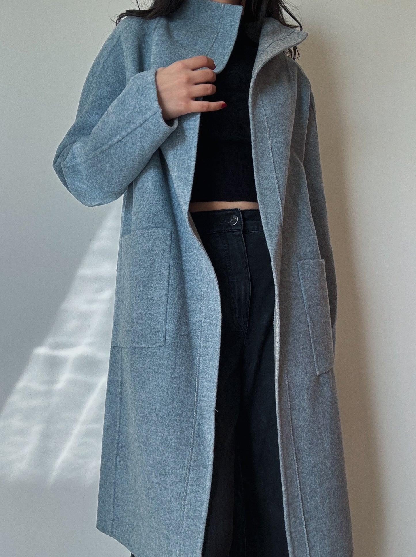 Mint Blue/Grey Cashmere Coat (Handmade)