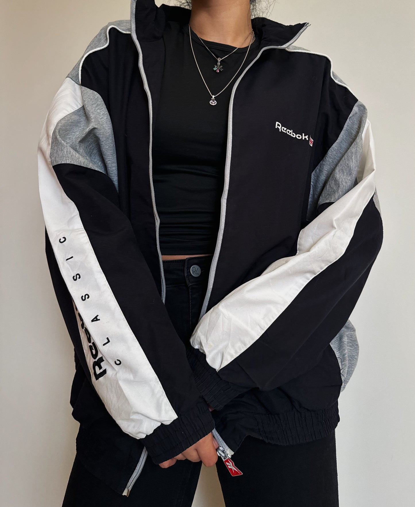 Vintage Reebok Black Windbreaker